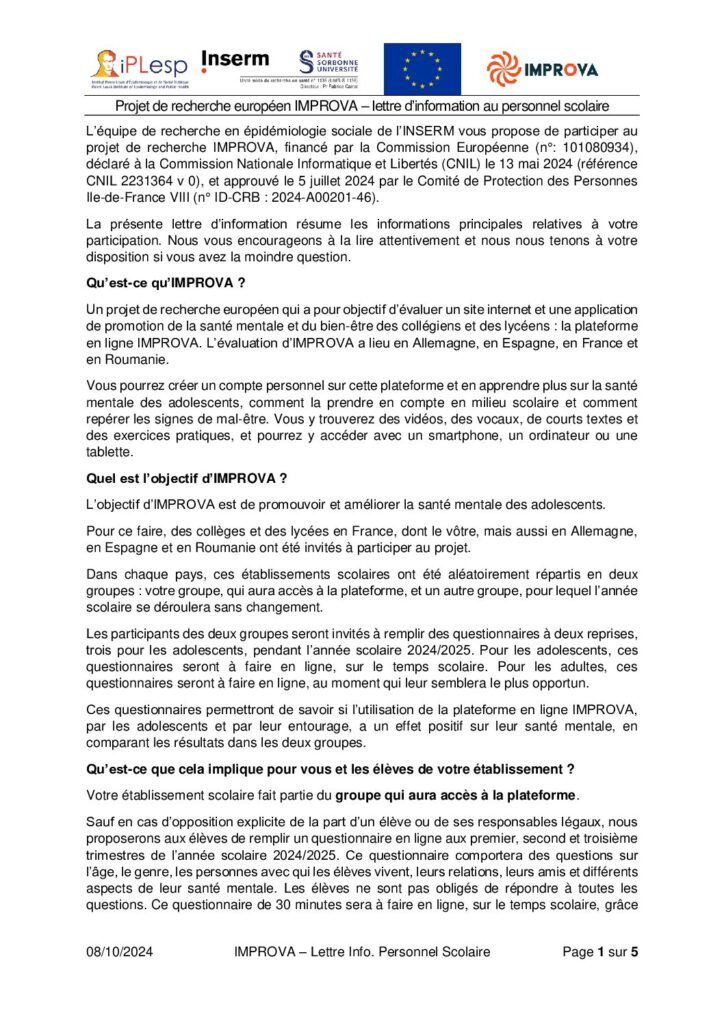 School Staff Intervention